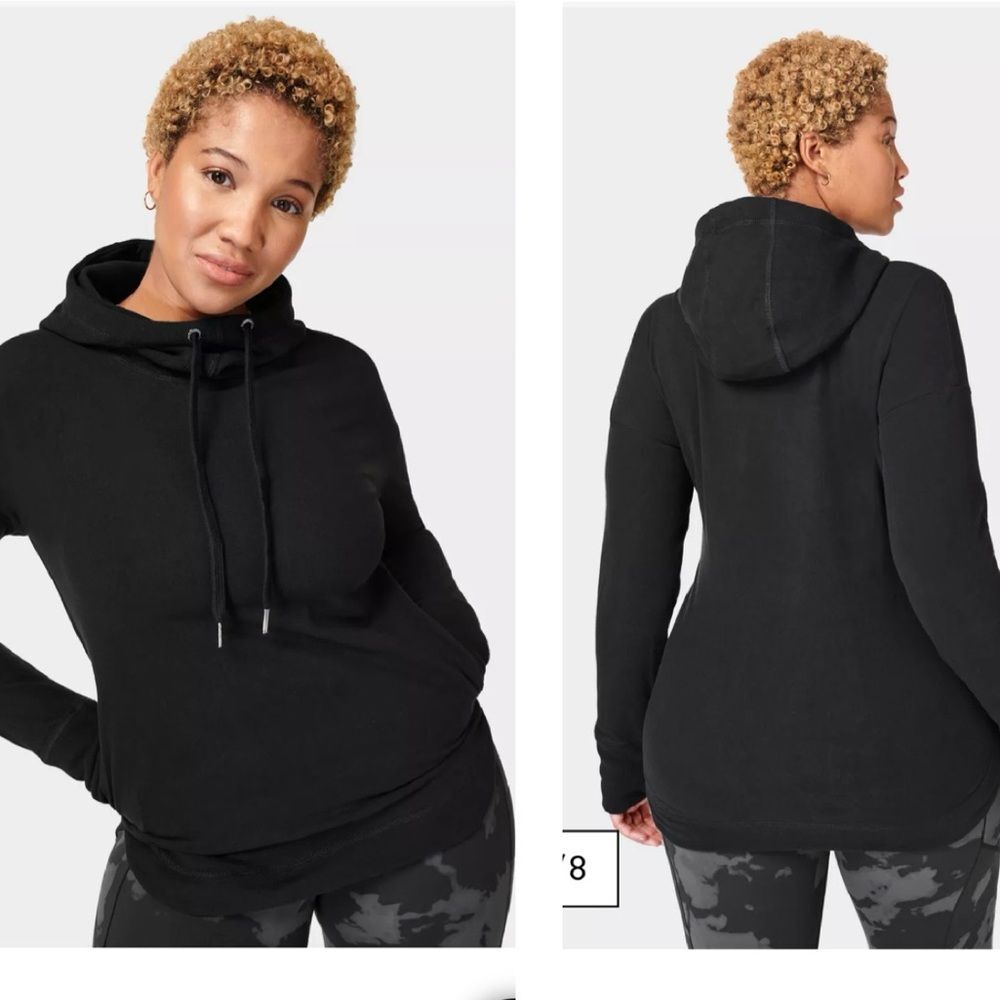 Sweaty Betty Escape Luxe Fleece Hoodie Black Womens Size XS